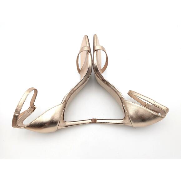 Steve Madden Piked Ankle Strap Stiletto Heel Sandal Women's Gold Size US8M - Picture 5 of 11